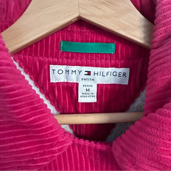VTG Tommy Hilfiger Hot Pink Corduroy Cropped Coat, Size M - Picture 3 of 7